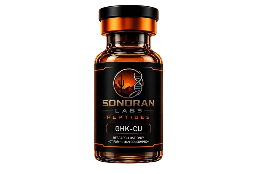 GHK-Cu research vial by Sonoran Labs